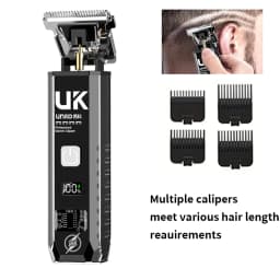 Professional Hair Clipper for Men Digital Display Electric Hair Trimmer Titanium Blade Rechargeable Beard Cutter with Guide Comb