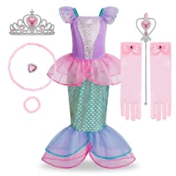 Girls Dress Up Set Kids Mermaid Cosplay Costume Arabian Princess Fancy Clothes Accessories Book Week Halloween Party Outfit