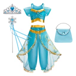 Girls Dress Up Set Kids Mermaid Cosplay Costume Arabian Princess Fancy Clothes Accessories Book Week Halloween Party Outfit