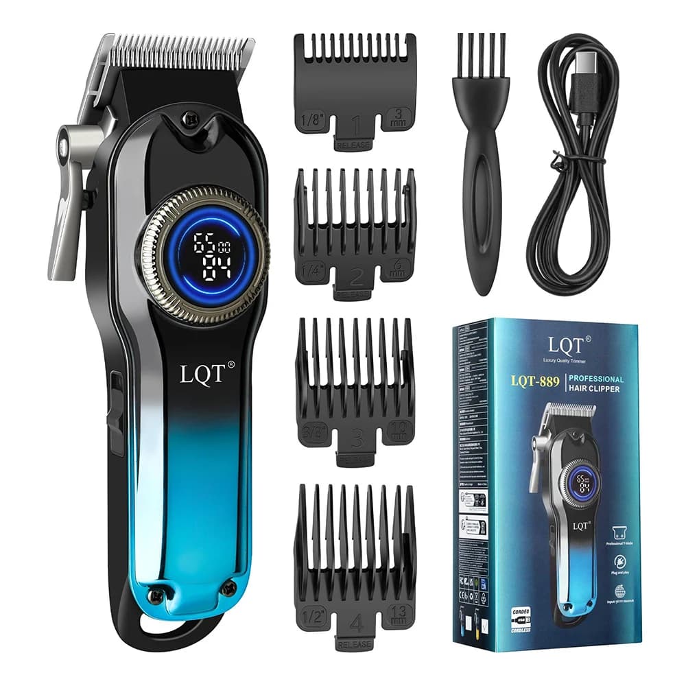 Men Electric Hair Trimmer LCD Screen Rechargeable Cordless Barber Hair Clipper Set Electric Hair Cutting Hair Trimmer