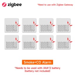 Tuya 2 In 1 ZigBee Version Smoke Fire Sound Alarm Sensor, Smart CO & Smoke Detector, Gas Detector Need Gateway