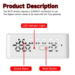 Tuya 2 In 1 ZigBee Version Smoke Fire Sound Alarm Sensor, Smart CO & Smoke Detector, Gas Detector Need Gateway