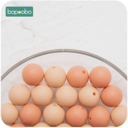 Bopoobo 12/15/20mm 10pc Silicone Beads Food Grade Baby Teething Beads DIY Nursing Bracelet Silicone Tiny Rod DIY Baby Teether