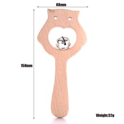 1Pcs Animal Shape Baby Wood Teether Rabbit Owl Beech Wooden Ring Teether Nursing Pendant Baby Rattles Chew Toys