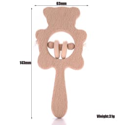 1Pcs Animal Shape Baby Wood Teether Rabbit Owl Beech Wooden Ring Teether Nursing Pendant Baby Rattles Chew Toys