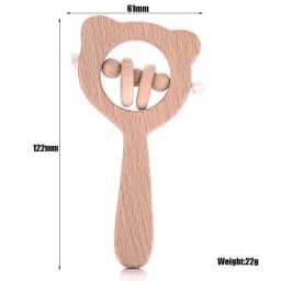 1Pcs Animal Shape Baby Wood Teether Rabbit Owl Beech Wooden Ring Teether Nursing Pendant Baby Rattles Chew Toys
