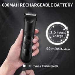 Electric Trimmer for Men's Groin Hair: Versatile Body Groomer and Waterproof Pubic Hair Trimmer with Replaceable Ceramic Blade