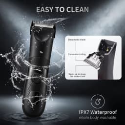 Electric Trimmer for Men's Groin Hair: Versatile Body Groomer and Waterproof Pubic Hair Trimmer with Replaceable Ceramic Blade