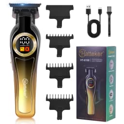 Hatteker Professional Carving Thinning Shears Men Digital Display Electric Hair Clipper Salon Pompadour Haircut Electric Trimmer