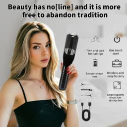 Lightweight Detachable Split End Trimmer, Cordless USB Recharge Portable Device for Family Hair Care