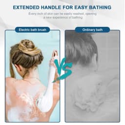 Electric Body Scrubber Shower Brush 4 Interchangeable Heads Rechargeable Bath Brush IPX6 Waterproof Body Massager Deep Cleaning
