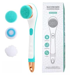 Electric Body Scrubber Shower Brush 4 Interchangeable Heads Rechargeable Bath Brush IPX6 Waterproof Body Massager Deep Cleaning