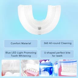 U-Shaped Ultrasonic 360° Automatic Electric Toothbrush Silicone Teeth Whitening Oral Cleaning Tool