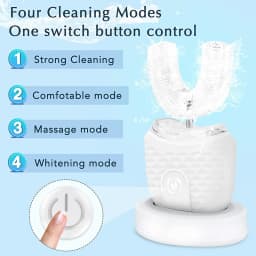 U-Shaped Ultrasonic 360° Automatic Electric Toothbrush Silicone Teeth Whitening Oral Cleaning Tool