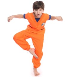 2026 Halloween Son Goku Cosplay Costume for Kids Boys Girls Bodysuit Outfit Adult Men Saiyan Training Clothes Krillin Wig Dress