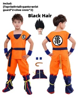 2026 Halloween Son Goku Cosplay Costume for Kids Boys Girls Bodysuit Outfit Adult Men Saiyan Training Clothes Krillin Wig Dress
