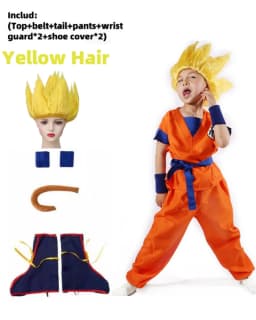 2026 Halloween Son Goku Cosplay Costume for Kids Boys Girls Bodysuit Outfit Adult Men Saiyan Training Clothes Krillin Wig Dress