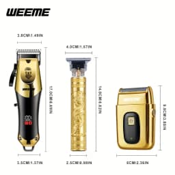 3pcs Men's Electric Hair Clipper Set Home Electric Hair Clipper Set for Home Car Travel, Father's Day Gift