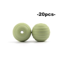 LOFCA 20pcs Beehive Silicone Beads Spiral Baby Teething Round Food Grade Beads 15mm DIY Threaded BPA Free Beads Baby Teethers