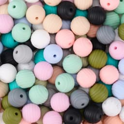 LOFCA 20pcs Beehive Silicone Beads Spiral Baby Teething Round Food Grade Beads 15mm DIY Threaded BPA Free Beads Baby Teethers