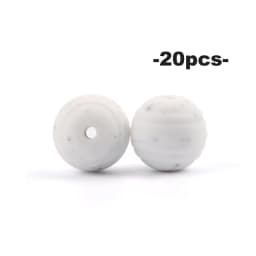 LOFCA 20pcs Beehive Silicone Beads Spiral Baby Teething Round Food Grade Beads 15mm DIY Threaded BPA Free Beads Baby Teethers