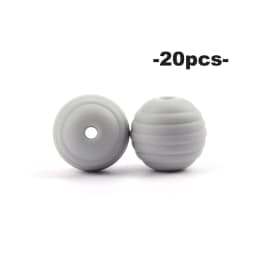 LOFCA 20pcs Beehive Silicone Beads Spiral Baby Teething Round Food Grade Beads 15mm DIY Threaded BPA Free Beads Baby Teethers