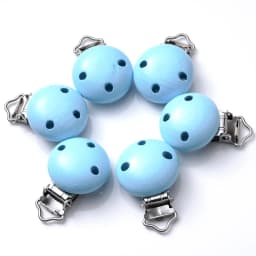 10Pcs Wood Clips Round Shaped Dummy Holder Baby Pacifier Clips DIY Teething Pacifier Chain Accessories BPA Free