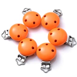 10Pcs Wood Clips Round Shaped Dummy Holder Baby Pacifier Clips DIY Teething Pacifier Chain Accessories BPA Free