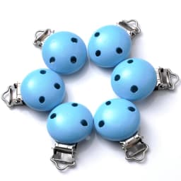 10Pcs Wood Clips Round Shaped Dummy Holder Baby Pacifier Clips DIY Teething Pacifier Chain Accessories BPA Free