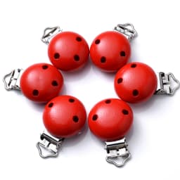 10Pcs Wood Clips Round Shaped Dummy Holder Baby Pacifier Clips DIY Teething Pacifier Chain Accessories BPA Free