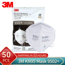 50Pcs/bag 3M KN95 Face Mask 9501+/9502+ Original Adult Reusable Earloop Headband Approved Wide Soft Band Particles Filtering 95%