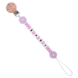 Baby Pacifiers Clips Personalized Name Flower Silicone Dummy Nipple Holder Clip Chain Teething Toy Pacifier Accessories BPA Free