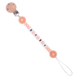 Baby Pacifiers Clips Personalized Name Flower Silicone Dummy Nipple Holder Clip Chain Teething Toy Pacifier Accessories BPA Free