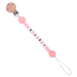 Baby Pacifiers Clips Personalized Name Flower Silicone Dummy Nipple Holder Clip Chain Teething Toy Pacifier Accessories BPA Free