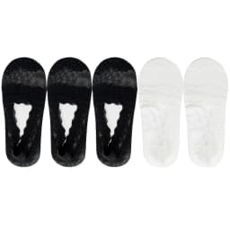 5 Pairs Socks Women's Lace Invisible Short No-Show Ankle Foot Summer Cotton Transparent White Low Cut Boat Sock