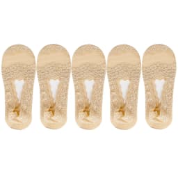 5 Pairs Socks Women's Lace Invisible Short No-Show Ankle Foot Summer Cotton Transparent White Low Cut Boat Sock