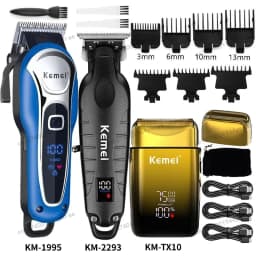 Kemei Hair Clipper Km-1995 Km-2293 Km-TX10 Barber Blading Hair Cutting Machine Clipper Grooming Cordless Rechargeable Shaver