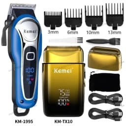 Kemei Hair Clipper Km-1995 Km-2293 Km-TX10 Barber Blading Hair Cutting Machine Clipper Grooming Cordless Rechargeable Shaver