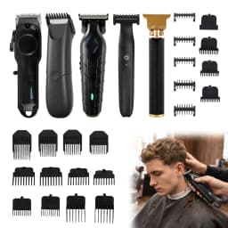 Professional Hair Clipper Set for Men, Cordless Haircut Kit Hair Clipper T-Blade Trimmer Electric Shaver