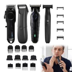 Professional Hair Clipper Set for Men, Cordless Haircut Kit Hair Clipper T-Blade Trimmer Electric Shaver