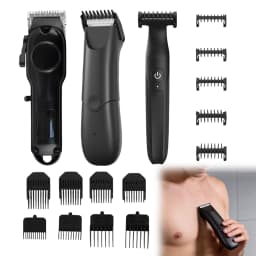 Professional Hair Clipper Set for Men, Cordless Haircut Kit Hair Clipper T-Blade Trimmer Electric Shaver