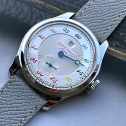 Spot goods NEW Pierre Paulin Jumping Hour Men Watch Salmon Dial Automatic St17 Mechanical Watch Vintage Date Window 38mm