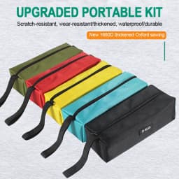 Hand Tool Bag Oxford Canvas Waterproof Storage Tool Bag Screws Nails Drill Bit Metal Parts Organizer Bag Portable Zipper Pouch