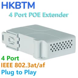 HKBTM 4 Port PoE Extender Waterproof Poe Repeater for IP Port Transmission Extender for POE Switch NVR IP Camera