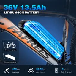 Fafrees Electric Mountain Bike for Adults 26 inch MTB E-bike with 36V 13.5Ah Removable Battery 21 Speed 55-65km Range