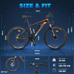 Fafrees Electric Mountain Bike for Adults 26 inch MTB E-bike with 36V 13.5Ah Removable Battery 21 Speed 55-65km Range