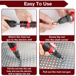 M3 M4 M5 M6 M8 M10 Home Rivet Nut Gun Converter Kit Removable DIY Nut Insert Nut Riveting Tool Cordless Electric Riveting Tool