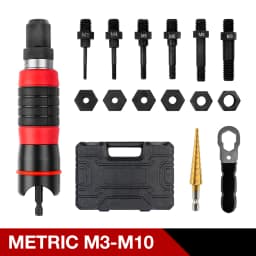 M3 M4 M5 M6 M8 M10 Home Rivet Nut Gun Converter Kit Removable DIY Nut Insert Nut Riveting Tool Cordless Electric Riveting Tool