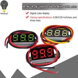 0.36 Inch 0.36" Digital Voltmeter Red Green Blue DC 0V-100V Three Lines 3 digit Voltage Panel Meter Display led Color