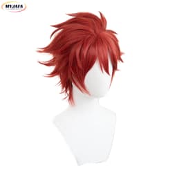 SK8 The Infinity Reki Kyan Cosplay Wig Headband Hairband SK8 Cosplay Red Short With Bangs Heat Resistant Synthetic Wigs + WigCap